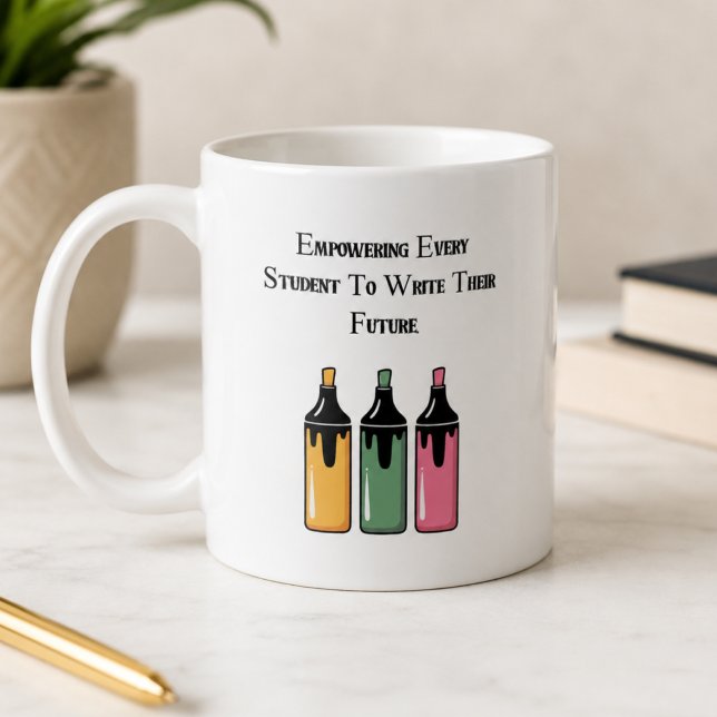 Caneca De Café Capacitando Cada Aluno a Escrever Seu Futuro (Criador carregado)