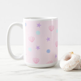 Caneca De Café Capas e Pérolas de Pastel em Rosa