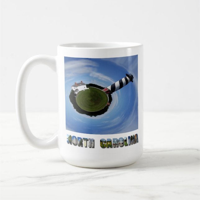 Caneca De Café Cape Hatteras Lighthouse OBX North Carolina Foto (Esquerda)