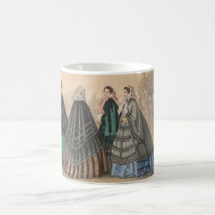 Caneca De Café Capes e Paletots Mugs de 1858 em Godey