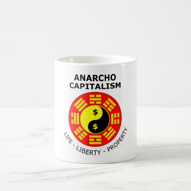 Caneca De Café Capitalismo de Anarcho - vida, liberdade, (Centro)