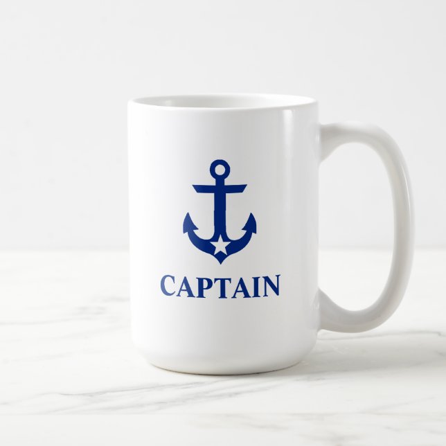 Caneca De Café Capitão Anchor Estrela Náutica Grande (Direita)