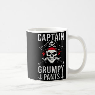 Caneca De Café Capitão Calças Mal-Humoradas Pirata Humor Caveira