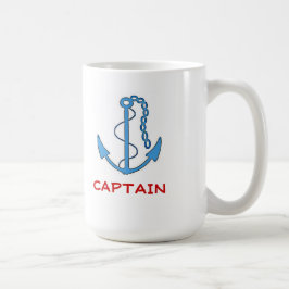 Caneca De Café Capitão da âncora do barco