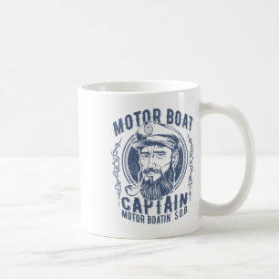 Caneca De Café Capitão de Barco a Motor Engraçado Barco a Motor P