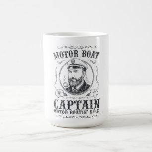 Caneca De Café Capitão de Barco a Motor Engraçado Pontão Boating