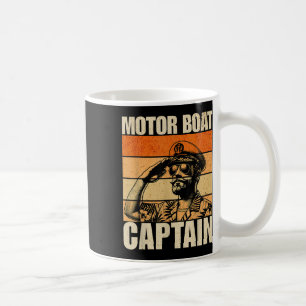 Caneca De Café Capitão de Barco a Motor Vintage Retro Engraçado