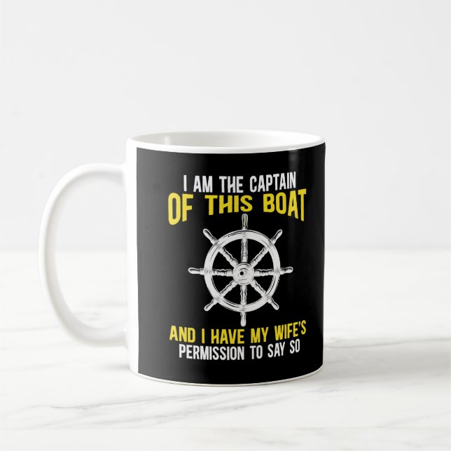 Caneca De Café Capitão de Barco Navegando Humor de Barco (Esquerda)