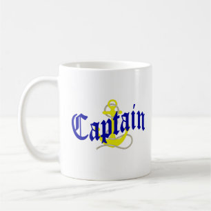 Caneca De Café Capitão e âncora de barco