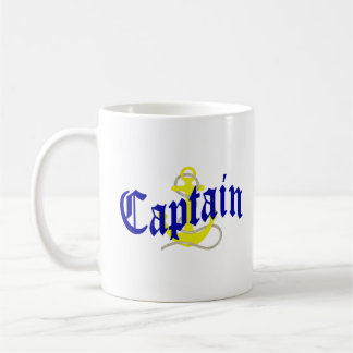 Caneca De Café Capitão e âncora de barco