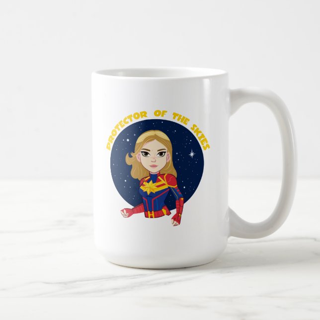 Caneca De Café Capitão Marvel| Protetor Do Cartoon Do Céu (Direita)