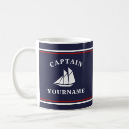 Caneca De Café Capitão Náutico Navio Navegante Seu Nome Marinho M