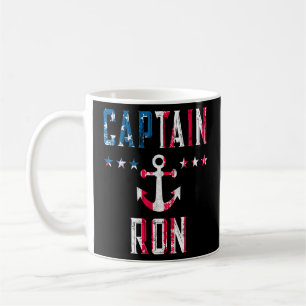 Caneca De Café Capitão Patriótico Ron Us Bandeira 4 De Julho Barc