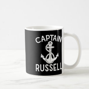 Caneca De Café Capitão Russell Barco Navegando Âncora Iate Navio