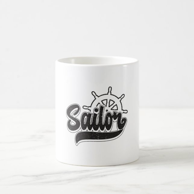 Caneca De Café Capitão Sailor Sail Boat Sea Navegando Engraçado P (Centro)