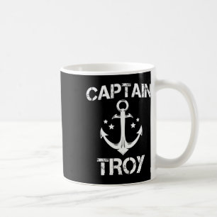 Caneca De Café Capitão Troy Funny Aniversário Personalizado Boat