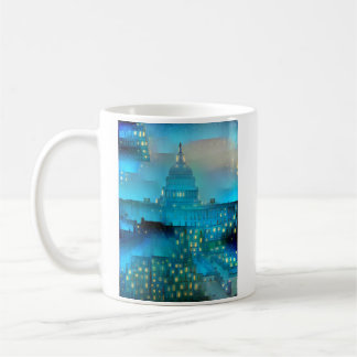 Caneca De Café Capitólio nos EUA em luzes