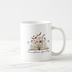 Caneca De Café Capítulo da Vida Quarenta 1986 Livro Floral Aniver
