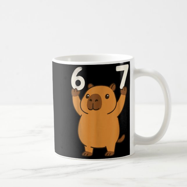 Caneca De Café Capivara 67 Meme Seis Sete Engraçado  (Direita)