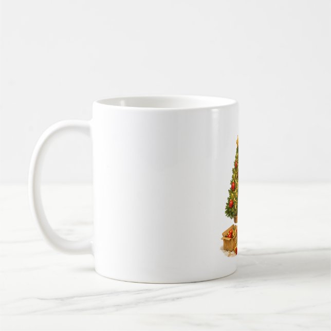 Caneca De Café Capivara de Natal Decorando a Árvore (Esquerda)