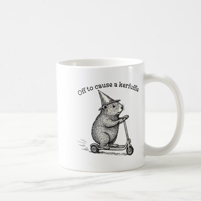 Caneca De Café Capivara De Scooter Causando Confusão Para Provoca (Direita)