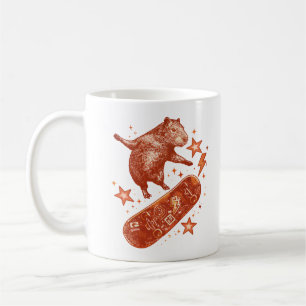 Caneca De Café Capivara de Skate Estilo Y2K 90s