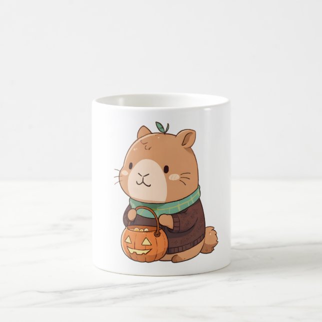 Caneca De Café Capivara de Suéter de Abóbora Aconchegante Folhas  (Centro)