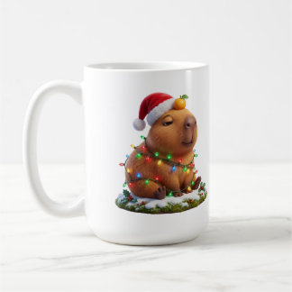 Caneca de Café Capivara Despreocupada em Luzes de
