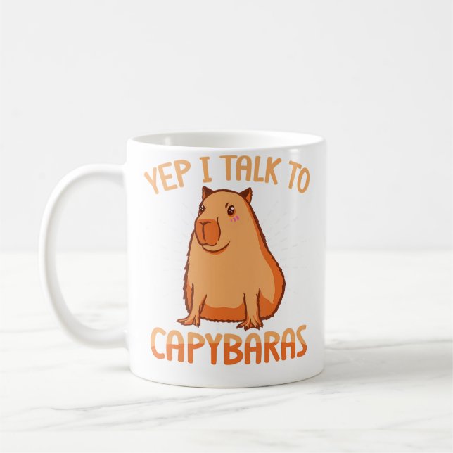 Caneca De Café Capivara Engraçada Carpincho Sim, Eu Falo Com Capi (Esquerda)