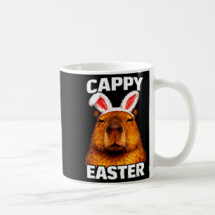 Caneca De Café Cappy Páscoa capivara orelhas de coelho engraçado