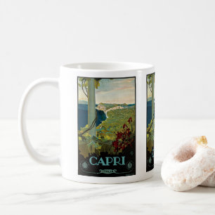 Caneca De Café Capri, Itália, Viagens vintage Art Italia