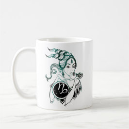 Caneca De Café Capricorn Art Deco Lady