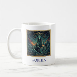 Caneca De Café Capricorn Blue Zodíaco Celestial