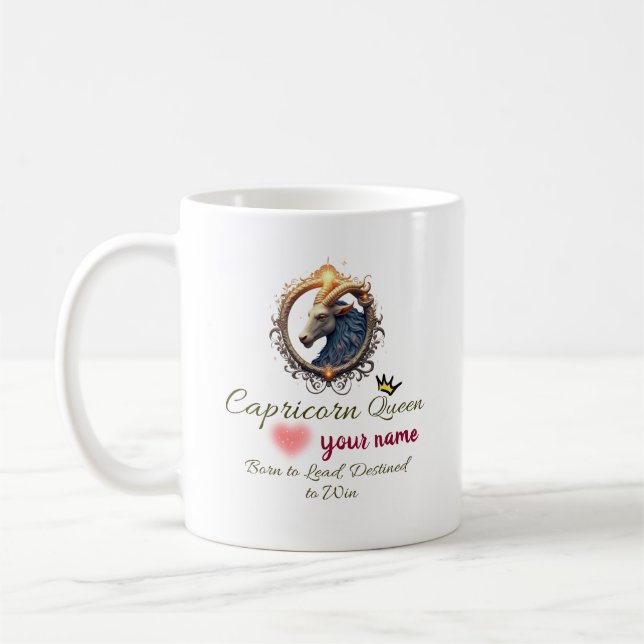 Caneca De Café Capricorn Queen Personalizado (Esquerda)