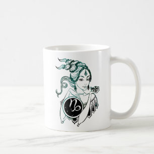 Caneca De Café Capricórnio Art Deco Lady
