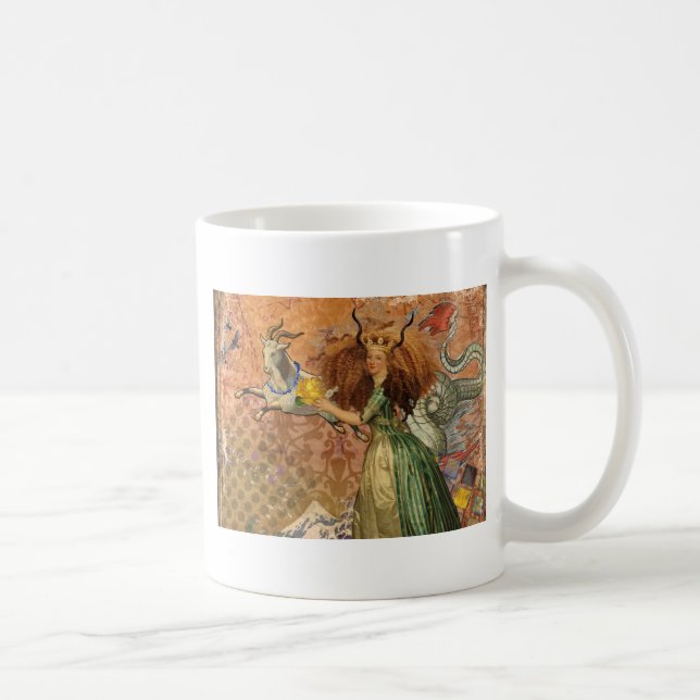 Caneca De Café Capricórnio Mulher Cabra Brincadeira (Direita)