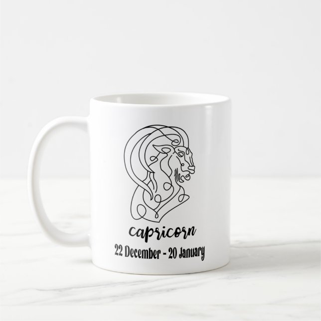 Caneca De Café Capricórnio, Sinais Zodíacos (Esquerda)