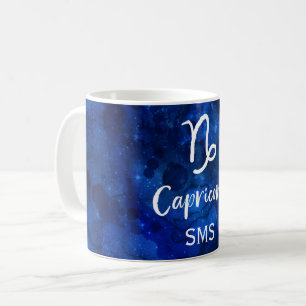 Caneca De Café Capricórnio Zodiac Constelação Galáxia Sky Monogra