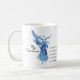 Caneca De Café Capricórnio Zodiac Traços