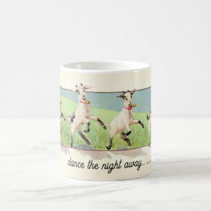 Caneca De Café Caprinos Dançantes Ilustrados