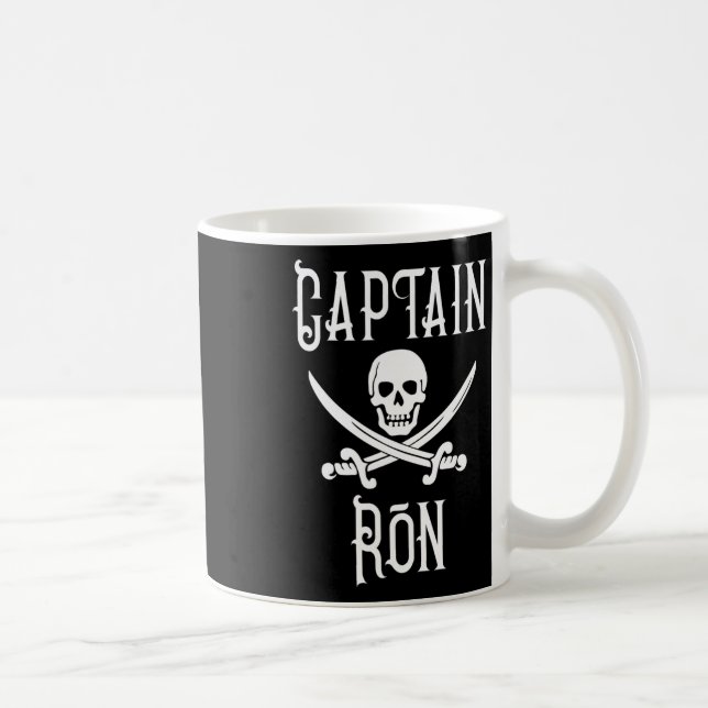 Caneca De Café Captain Ron Personalized Pirate Skull Boating  (Direita)