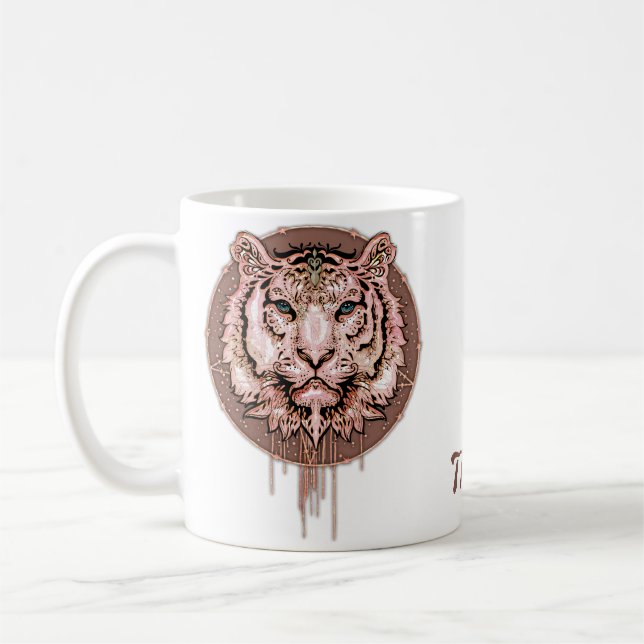 Caneca De Café Captivação e representação artística de um tigre (Esquerda)