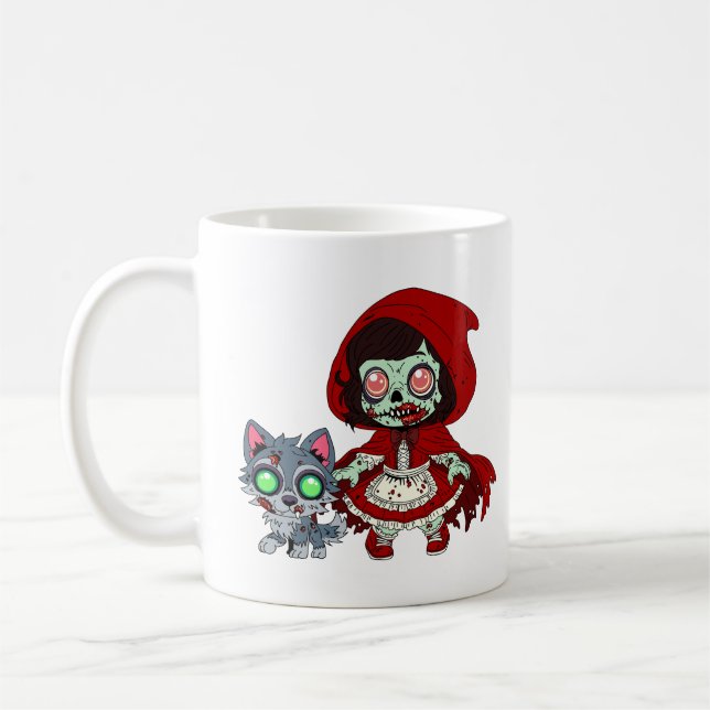 Caneca De Café Capuchinho Vermelho Zombie (Esquerda)
