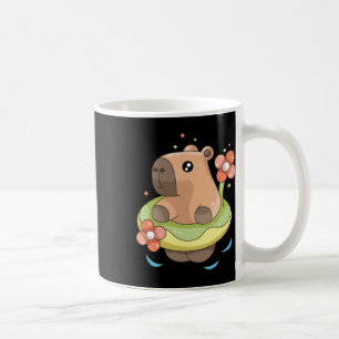 Caneca De Café Capy Capybara Floatie Funny Xmas Em Julho, Garotas