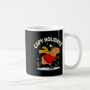 Caneca De Café Capy Férias Patinação no Gelo Capivara Natal Diver
