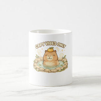 Caneca De Café Capy Vibes Only Fofo Capivara Kawaii