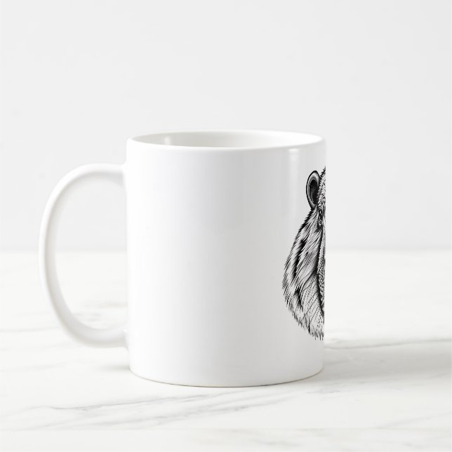 Caneca De Café Capybara Adora Camisa Preta e Branca (Esquerda)