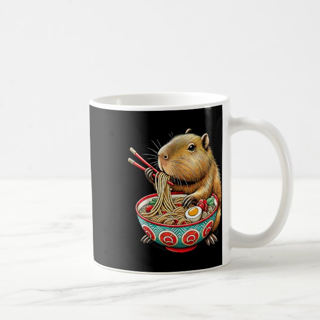 Caneca De Café Capybara ama Noodle Capybara comendo Ram Japonês (Direita)