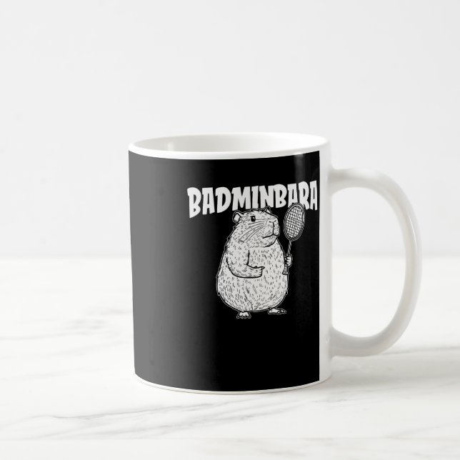 Caneca De Café Capybara Badminton Shuttle - Jogadora Racket Badmi (Direita)