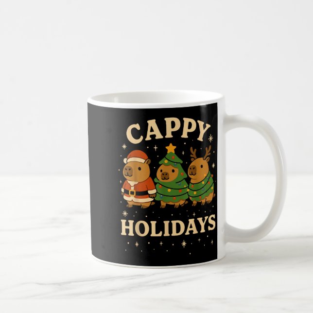 Caneca De Café Capybara Christmas Shirt, Funny Capy Holidays  (Direita)